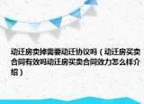 动迁房卖掉需要动迁协议吗（动迁房买卖合同有效吗动迁房买卖合同效力怎么样介绍）