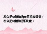 怎么把u盘做成pe系统安装盘（怎么把u盘做成系统盘）