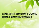 qq音乐怎样下载到u盘里（QQ音乐怎么样下载文件到U盘中保存）