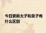 今日更新太子和皇子有什么区别