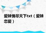 爱妹情尽天下txt（爱妹恋爱）