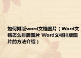 如何排版word文档图片（Word文档怎么排版图片 Word文档排版图片的方法介绍）