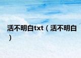 活不明白txt（活不明白）