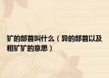 犷的部首叫什么（异的部首以及粗犷犷的意思）