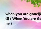 when you are gone歌词（When You are Gone）