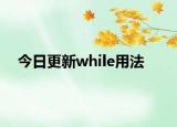 今日更新while用法