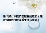 愿作深山木枝枝连理生的意思（愿做深山木枝枝连理生什么意思）