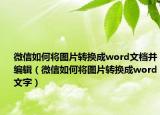 微信如何将图片转换成word文档并编辑（微信如何将图片转换成word文字）