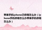 苹果手机iphone己停用怎么办（iphone手机停用怎么办苹果手机停用怎么办）