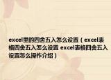 excel里的四舍五入怎么设置（excel表格四舍五入怎么设置 excel表格四舍五入设置怎么操作介绍）