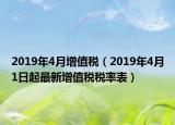 2019年4月增值税（2019年4月1日起最新增值税税率表）