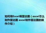 如何用Excel做雷达图（excel怎么制作雷达图 excel制作雷达图的操作介绍）