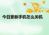 今日更新手机怎么关机