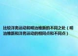 比较洋务运动和明治维新的不同之处（明治维新和洋务运动的相同点和不同点）