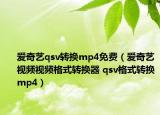 爱奇艺qsv转换mp4免费（爱奇艺视频视频格式转换器 qsv格式转换mp4）