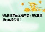 豫k是哪里的车牌号码（豫K是哪里的车牌代码）