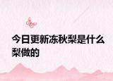 今日更新冻秋梨是什么梨做的