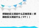 烦躁的反义词是什么正确答案（烦躁的反义词是什么（5个））