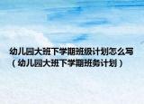 幼儿园大班下学期班级计划怎么写（幼儿园大班下学期班务计划）