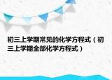 初三上学期常见的化学方程式（初三上学期全部化学方程式）