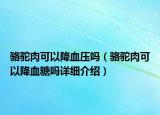 骆驼肉可以降血压吗（骆驼肉可以降血糖吗详细介绍）