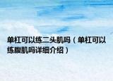 单杠可以练二头肌吗（单杠可以练腹肌吗详细介绍）