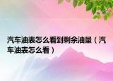 汽车油表怎么看到剩余油量（汽车油表怎么看）