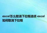 excel怎么取消下拉框选项 excel如何取消下拉框