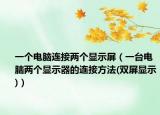 一个电脑连接两个显示屏（一台电脑两个显示器的连接方法(双屏显示)）