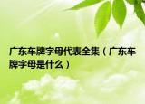 广东车牌字母代表全集（广东车牌字母是什么）