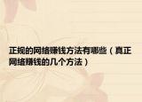 正规的网络赚钱方法有哪些（真正网络赚钱的几个方法）