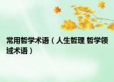 常用哲学术语（人生哲理 哲学领域术语）