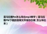 喜马拉雅fm怎么导出mp3教学（喜马拉雅FM下载的音频文件保存在哪_怎么导出来）