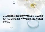 excel表格里的滚动条不见了怎么办（excel滚动条不见了应该怎么办 excel滚动条不见了怎么回事介绍）