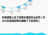 在高速路上走了应急车道该怎么处罚（不小心在高速应急车道跑了下会怎样）