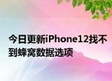 今日更新iPhone12找不到蜂窝数据选项