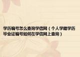 学历编号怎么查询学信网（个人学籍学历毕业证编号如何在学信网上查询）
