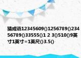 猜成语12345609()1256789()23456789()33555()1 2 3()510()9英寸1英寸=1英尺()3.5()