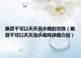 桑葚干可以天天泡水喝的功效（桑葚干可以天天泡水喝吗详细介绍）