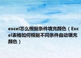 excel怎么根据条件填充颜色（Excel表格如何根据不同条件自动填充颜色）