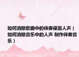 如何消除歌曲中的伴奏保留人声（如何消除音乐中的人声 制作伴奏音乐）