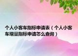 个人小客车指标申请表（个人小客车增量指标申请怎么查询）