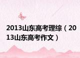2013山东高考理综（2013山东高考作文）