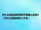 为什么百度贴吧里找不到随心逐流5（为什么百度贴吧上不去）