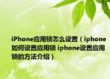 iPhone应用锁怎么设置（iphone如何设置应用锁 iphone设置应用锁的方法介绍）