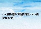 crv油耗是多少新款四驱（crv油耗是多少）