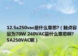 12.5a250vac是什么意思?（触点容量为70W 240VAC是什么意思啊? 5A250VAC呢）