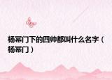 杨幂门下的四帅都叫什么名字（杨幂门）
