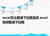 excel怎么取消下拉框选项 excel如何取消下拉框