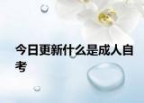 今日更新什么是成人自考